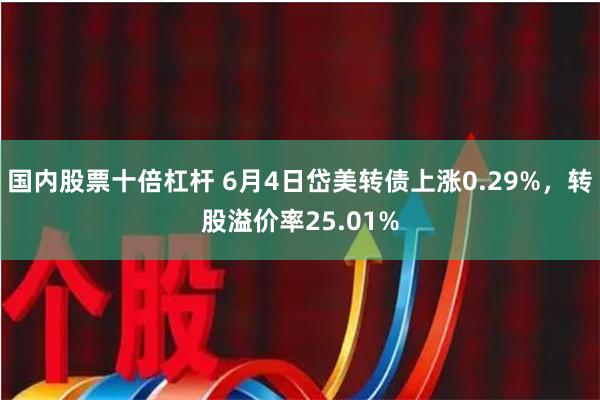 国内股票十倍杠杆 6月4日岱美转债上涨0.29%，转股溢价率25.01%