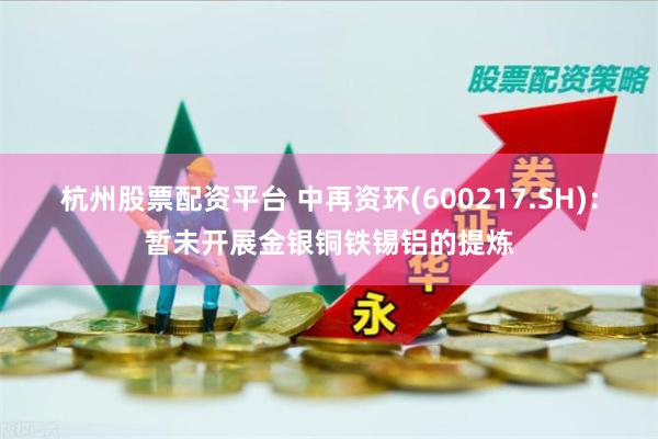 杭州股票配资平台 中再资环(600217.SH)：暂未开展金银铜铁锡铝的提炼