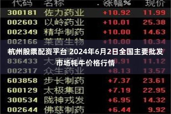 杭州股票配资平台 2024年6月2日全国主要批发市场牦牛价格行情
