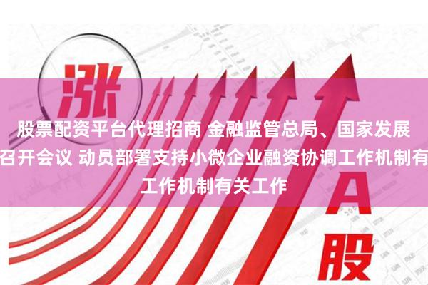 股票配资平台代理招商 金融监管总局、国家发展改革委召开会议 动员部署支持小微企业融资协调工作机制有关工作